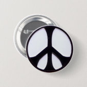Schwarz-Weiß-Friedenssymbol Button (Vorne & Hinten)