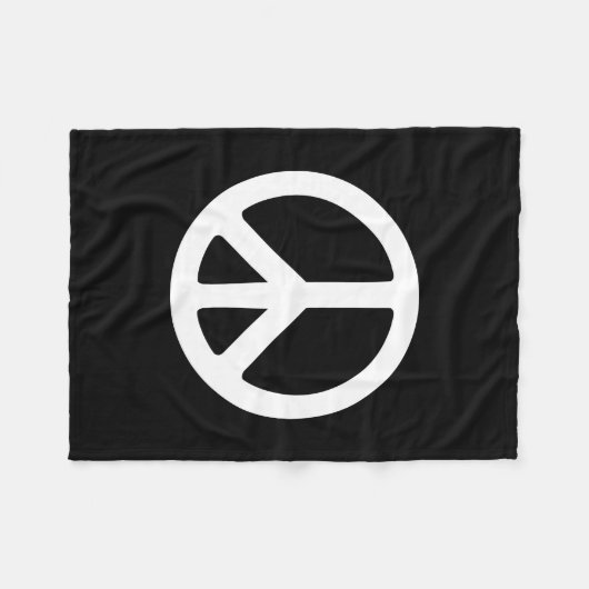 Schwarz-Weiß-Friedenssymbol Fleecedecke (Vorderseite (Horizontal))