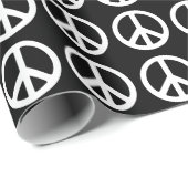 Schwarz-weiß-Friedenssymbol-Muster Geschenkpapier (Rolleneckpunkt)