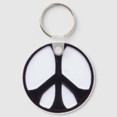 Schwarz-Weiß-Friedenssymbol Schlüsselanhänger (Vorderseite)