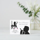 Schwarz-Weiß-Friseur für Männer und Frauen Visitenkarte (Stehend Vorderseite)