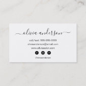 Schwarz-Weiß-Friseur Makeup-Salon Visitenkarte (Rückseite)