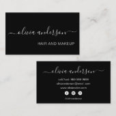Schwarz-Weiß-Friseur Makeup-Salon Visitenkarte (Vorne/Hinten)
