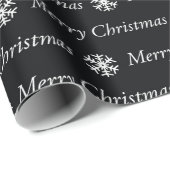Schwarz-weiß Frohe Weihnachten 5-Size-Rollen Geschenkpapier (Rolleneckpunkt)