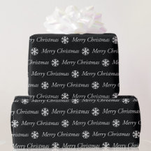 Schwarz-weiß Frohe Weihnachten 5-Size-Rollen