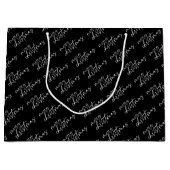 Schwarz-Weiß Frohe Weihnachten elegante Typografie Große Geschenktüte (Vorderseite)