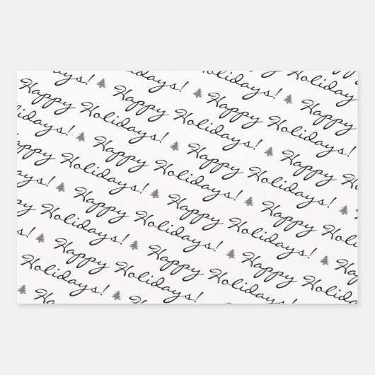 Schwarz-weiß frohe Weihnachtsfeiertage Geschenkpapier Set (Vorderseite 3)