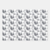 Schwarz-weiß Frohe Weihnachtsgeschenke  Geschenkpapier Set (Vorderseite 2)