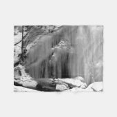 Schwarz-Weiß-Frozen-Wasserfall Fleecedecke (Vorderseite (Horizontal))
