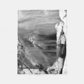 Schwarz-Weiß-Frozen-Wasserfall Fleecedecke (Vorderseite)