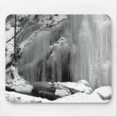 Schwarz-Weiß-Frozen-Wasserfall Mousepad (Vorne)