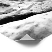 Schwarz-Weiß-Frozen-Wasserfall Poster (Ecke)