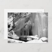 Schwarz-Weiß-Frozen-Wasserfall Postkarte (Vorne/Hinten)