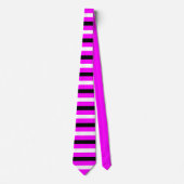 Schwarz, Weiß, Fuchsienmuster Krawatte (Vorderseite)