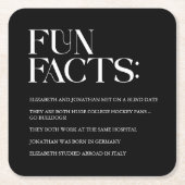 Schwarz-Weiß-Fun-Fakten Hochzeiten Rechteckiger Pappuntersetzer (Vorderseite)