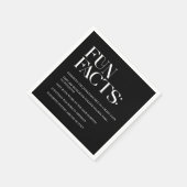 Schwarz-Weiß-Fun-Fakten Hochzeiten Serviette (Ecke)