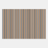 Schwarz-Weiß-Fünf-Streifen-Muster mit Bräune Geschenkpapier Set (Vorderseite 3)