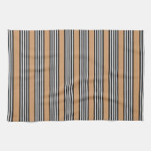 Schwarz-Weiß-Fünf-Streifen-Muster mit Bräune Geschirrtuch (Horizontal)