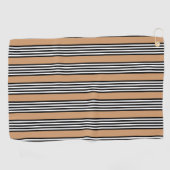 Schwarz-Weiß-Fünf-Streifen-Muster mit Bräune Golfhandtuch (Horizontal)