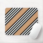 Schwarz-Weiß-Fünf-Streifen-Muster mit Bräune Mousepad (Mit Mouse)