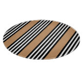 Schwarz-Weiß-Fünf-Streifen-Muster mit Bräune Schneidebrett (Ecke)
