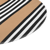 Schwarz-Weiß-Fünf-Streifen-Muster mit Bräune Schneidebrett (Ecke)