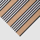 Schwarz-Weiß-Fünf-Streifen-Muster mit Bräune Seidenpapier (Detail)