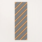 Schwarz-Weiß-Fünf-Streifen-Muster mit Bräune Yogamatte (Rückseite)