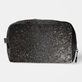 Schwarz-Weiß Funkelnd Glitzer Goth Glam Luxus Waschbeutel (Vorderseite)