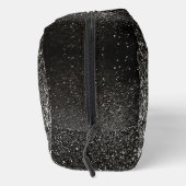 Schwarz-Weiß Funkelnd Glitzer Goth Glam Luxus Waschbeutel (Rechts)