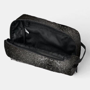 Schwarz-Weiß Funkelnd Glitzer Goth Glam Luxus Waschbeutel