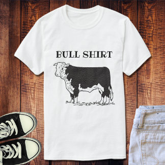 Schwarz-Weiß-Funny-Bullen-Shirt T-Shirt