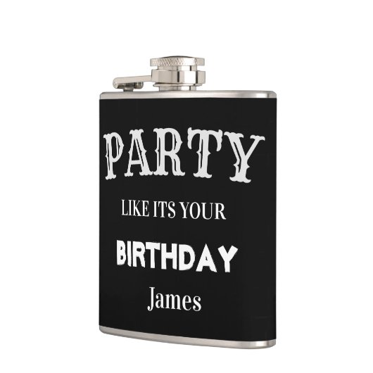 Schwarz-Weiß Funny Funny Birthday Trauzeuge  Flachmann (Links)