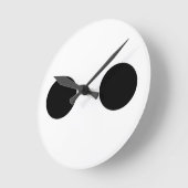 Schwarz-weiß Funny Niedlich Gesichtsaugen Custom C Runde Wanduhr (Winkel)