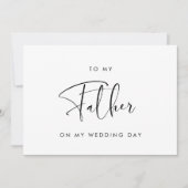 Schwarz & Weiß Für meinen Vater auf meiner Hochzei Einladung (Vorderseite)