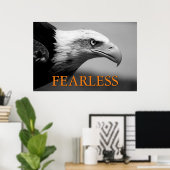 Schwarz-Weiß-Furchenfurchenflieger Poster (Heimbüro)