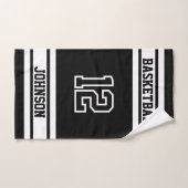 Schwarz-Weiß-⚽ Fußball - 100% kundenspezifisch Handtuch (Handtuch)