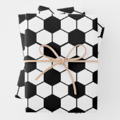 Schwarz-Weiß-Fußball-Ball-Muster Wrapping Paper Geschenkpapier Set (Beispiel)