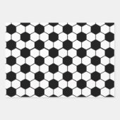 Schwarz-Weiß-Fußball-Ball-Muster Wrapping Paper Geschenkpapier Set (Vorderseite)