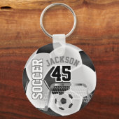 Schwarz-Weiß-Fußball ⚽ Ball Sport Schlüsselanhänger (Vorderseite)