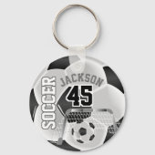 Schwarz-Weiß-Fußball ⚽ Ball Sport Schlüsselanhänger (Rückseite)