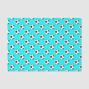 Schwarz/Weiß Fußball-Bälle, Aqua Blue Seidenpapier