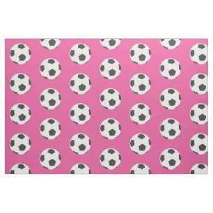 Schwarz-Weiß-Fußball-Bälle auf rosa Stoff