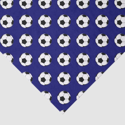 Schwarz/Weiß Fußball-Bälle, Dunkelblau Seidenpapier (Ausschnitt)