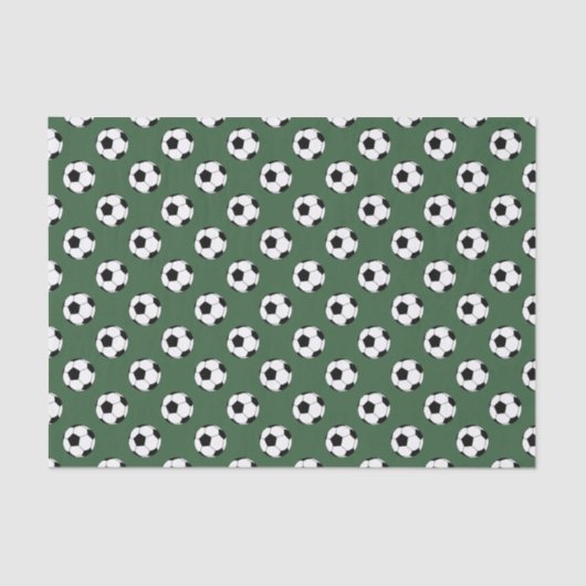 Schwarz-Weiß-Fußball-Bälle, Jäger Grün Seidenpapier (Vorderseite)