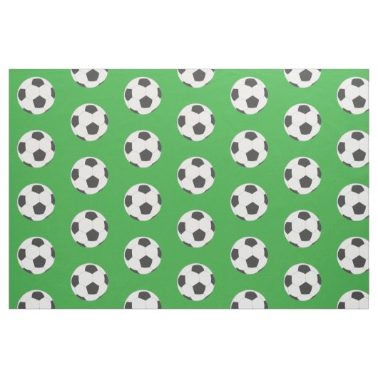 Schwarz-Weiß-Fußball-Balls auf Grün Stoff (Fat Quarter (45,7 x 55,9 cm))