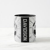 Schwarz Weiß Fußball Custom Alter Name Geburtstag Tasse (Zentrum)