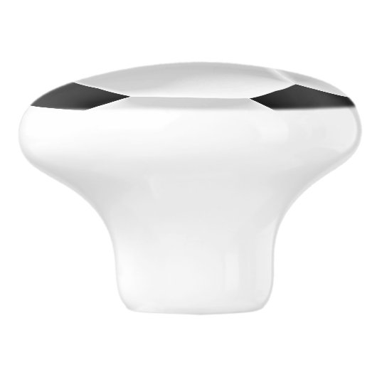 Schwarz-Weiß-Fußball/Fußball Keramikknauf (Seitenansicht)