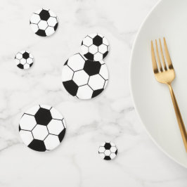 Schwarz-Weiß-Fußball-Geometrisches Muster Konfetti