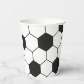 Schwarz-Weiß-Fußball-Geometrisches Muster Pappbecher (Rückseite)